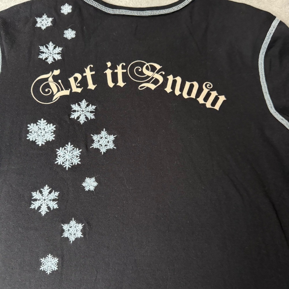 ALP N ROCK Alpine Ski Base Layer Top Black Snowflake Patch Chaletcore Size 4 - Picture 9 of 12